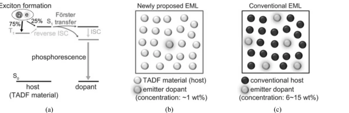 Figure 10. Schematic illustration of energy transfer process and emitting layer (EML)