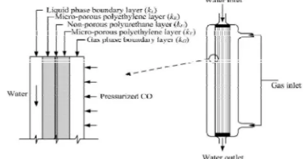 Figure 10. Flow Directions and Mass Transfer Across the  Membrane Module[16].