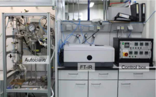 Figure 2. Operando FT-IR high pressure reactor setup for studying homogeneous catalytic processes