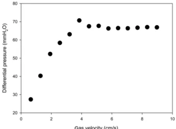 Figure 2. Minimum fluidizing velocity. 