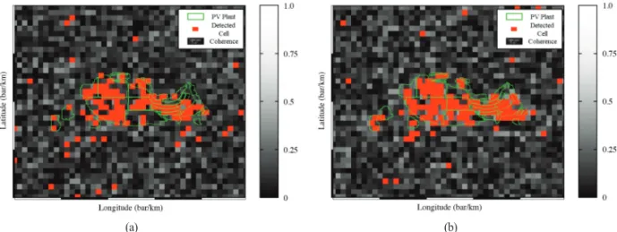 Fig. 7.  Close view of a detected result of the study area cantered over PV plant site