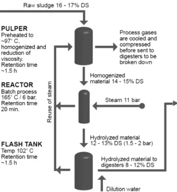 Figure 3. Schematic representation of Cambi process for sludge  thermo hydrolysis[54].
