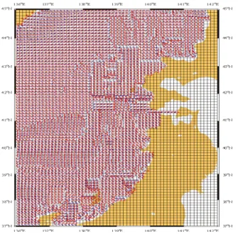 Fig.  3  Theoretical  variation  on  the  tsunami  heights  at  a  particular  point  in  the  eastern  coast  of  Korea  as  functions  of  variation  both  in  strike  and  dip  of  a  particular  fault  in  the  western  coast  of  Japan