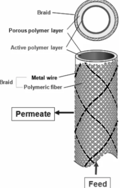 Figure 1. Schematic representation of braid-reinforced hollow fiber  membrane.