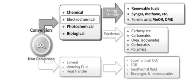 Figure 1.   이산화탄소 활용 기술 분류[1].