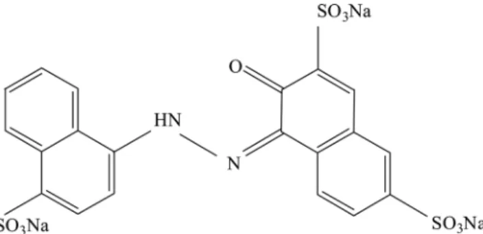 Figure 1. Molecular structure of amaranth dye.