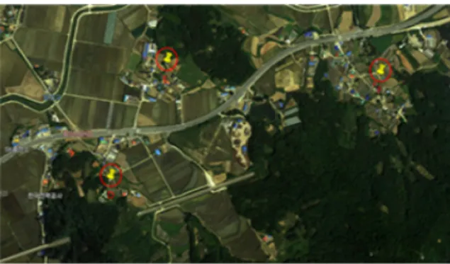 Figure 2. Sampling sites in Dogo myeon, Asan city