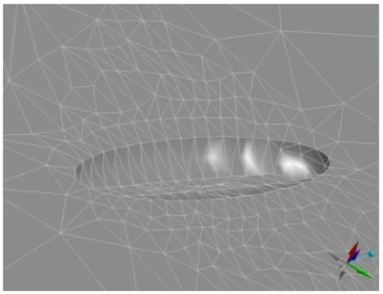 Figure 1. Finite element model of a volumetric flaw  2.3 Pressure Tube Dimension and Material 
