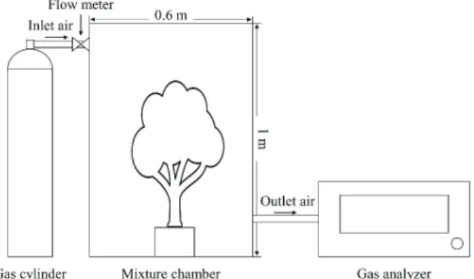 Figure  1.  Schematic  diagram  of  the  air  pollutant  generator  and the  acrylic  mixture  chamber