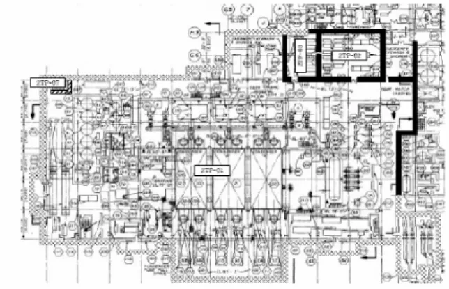 Figure 2 Fire area drawing of turbine building  ○ Fire barriers 