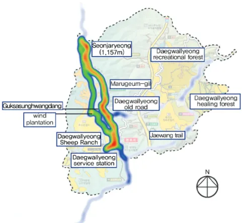 Table 4. Average walking speed on the location points based on hiking apps analysis.