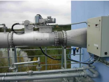 Fig. 2.  TWISTER &amp; MYTOS installation in a 400mm  pipe on top of an aluminium plant 