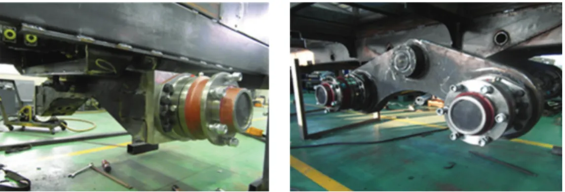 Figure 3. Front and rear wheel part of chip-harvester.