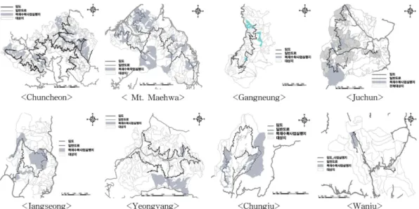 Figure 1. Forest operation site and forest road distribution status by study site.
