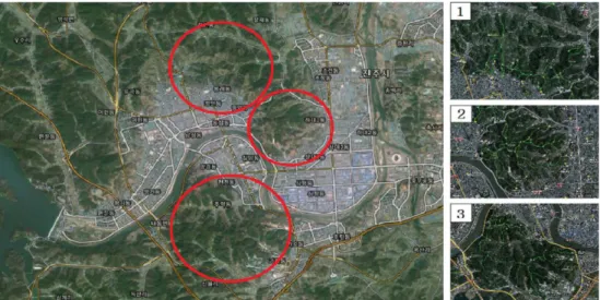 Figure 1. Location of forest trails in study sites.