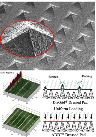 Fig. 6. An ideal saw segment that shows the gradation of  diamond size and diamond concentration