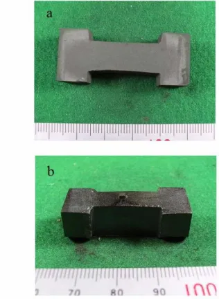 Fig. 1 (a)  The precursor machined into H-bar   shape after sintering; (b)  Melt textured sample