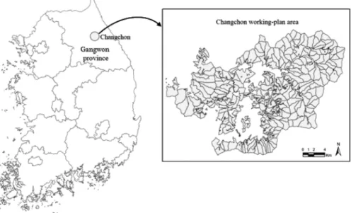 Figure 1. The study site : Changchon district in the Gangwon province.