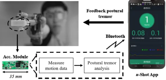 Fig.  1.  Scheme  of  the  postural  stability  training  system  (Acc.:  Accelerometer).1