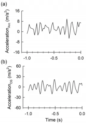 Fig. 2. (a) Acceleration measured by the accelerometer;