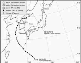 Figure 1. The route of the seventh typhoon of the year,