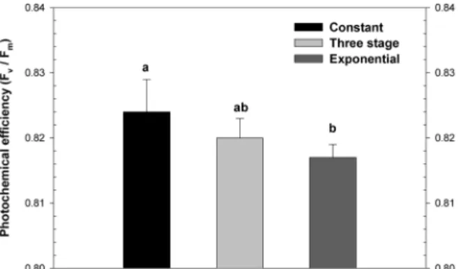 Figure 5. The photochemical efficiency of container seedling of  L. tulipifera  under three different fertilization treatment.