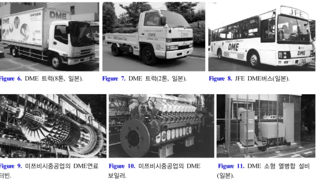 Figure 6. DME  트럭(8톤,  일본).        Figure 7. DME  트럭(2톤,  일본).              Figure 8. JFE DME 버스(일본).