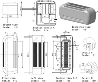 Fig. 1 Geometry configuration of a cabin cooler