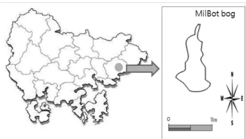 Figure 1. Location of MilBot bog in Mt. Cheonseong.