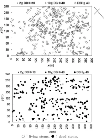 Table 1. Stand structure of  Larix gmelini  in the spruce-fir valley forest.