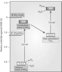 Figure 5. 염료감응태양전지/WO 3  tandem형 구조를 이용한 광전기화학 물분해 장치. 
