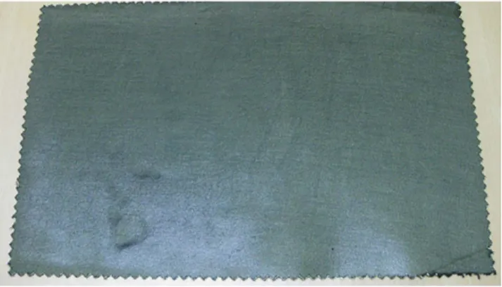 Figure 4.  Electron micrograph of the radiation dose reduction fiber. It contains the compound of bismuth  and polyolefin resin combinations.