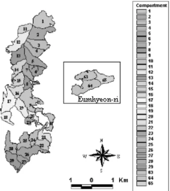 Figure 1. Management units of Gwangreung Experimental Forest. 
