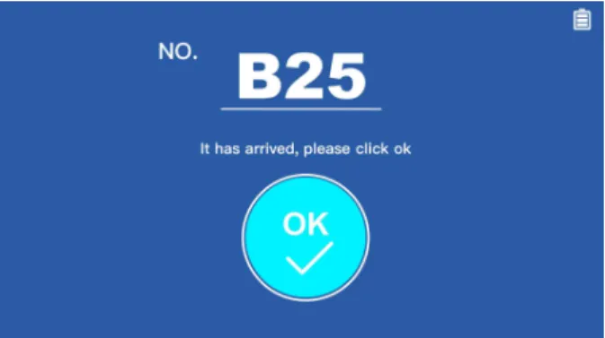 Fig. 5. UI design of robot arriving at the assigned posts