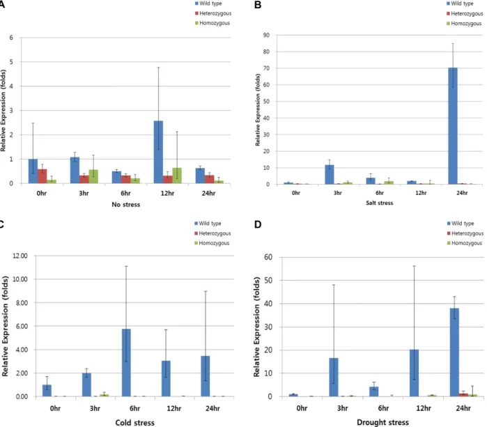 Fig.  5.  Relative  expression  of  OsCPK11  in  wild  type  and  ND0001  mutant  plants  under  no  stress  condition