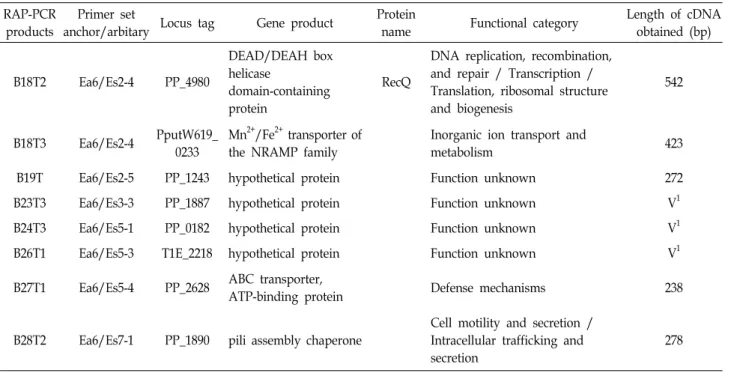 Table  1.  Continued RAP-PCR