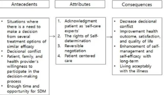 Fig.  2.  Antecedents,  Attributes,  and  Consequences  of  Shared  decision  making  in  Chronic  Patients