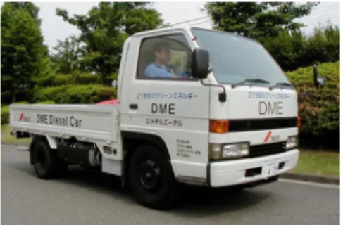 그림 10. 일본 JFE DME 버스의 실증운행. 그림 11. Volvo DME 버스의 실증운행.