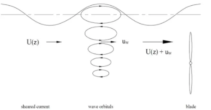 Fig.  2.  Measured  (exp)   and  predicted  (num)   flow  speed  experienced  by  the  hydrofoil  during  a  wave  period  (Tully  2016)