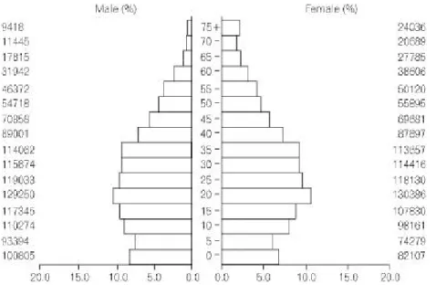 Fig. 1. Age structure in Daegu, 1995.