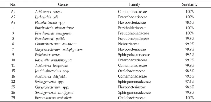 Table  1.  BLAST  search  result  of  ampicillin-resistant  bacteria  isolated  in  this  study