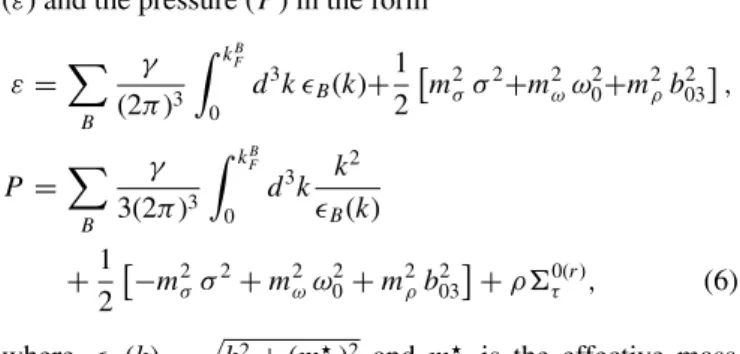 TABLE I. Parameters of the density-dependent coupling constants in Typel and Wolter [ 17 ] fitted to the saturation density ρ 0 =