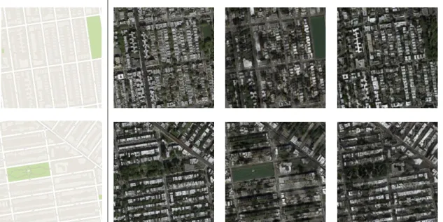 Figure 9. Comparison of the UNIT model and our model on paired datasets. On the cityscapes and  night2day datasets, UNIT generates images with overly sharp textures, while our model generates a  smoother, more natural texture