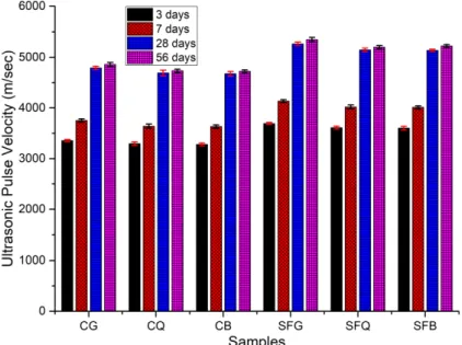 Figure 3. Ultrasonic pulse velocity test results. 