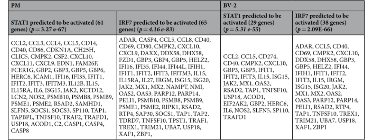 Table 4.  Leads to activation of inflammatory genes by identified TFs in response to GSK-J4 inhibited LPS  induced inflammatory genes in PM and BV-2 microglial cells.