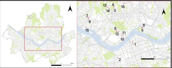 Figure 3. Map of the study areas in Seoul. 
