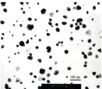 Fig. 1 gives a TEM image of silver nanoparticles prepared using the in situ reduction method