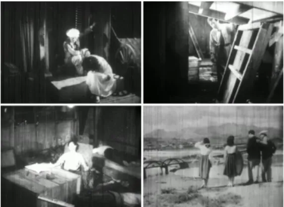 Fig.  5.  Storehouse  and  Ending  Scenes  from  <The  Night  before  Independence  Day>(1948)