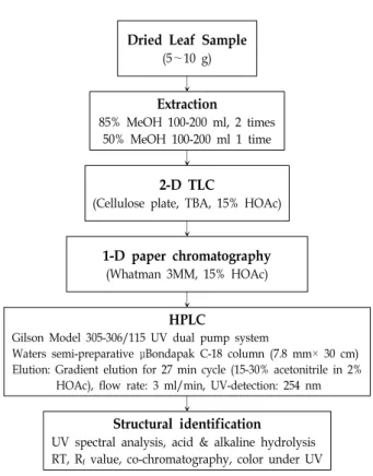 Fig.  1.  Outline  of  flavonoid  analysis.