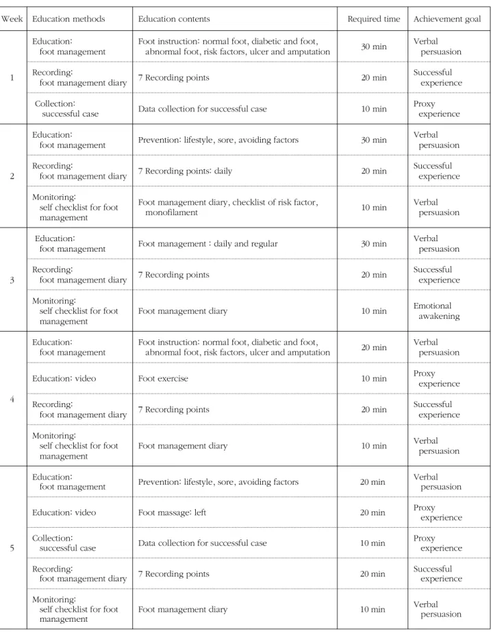 Figure 1. Abstraction of Web-based educational program to prevent foot lesion.